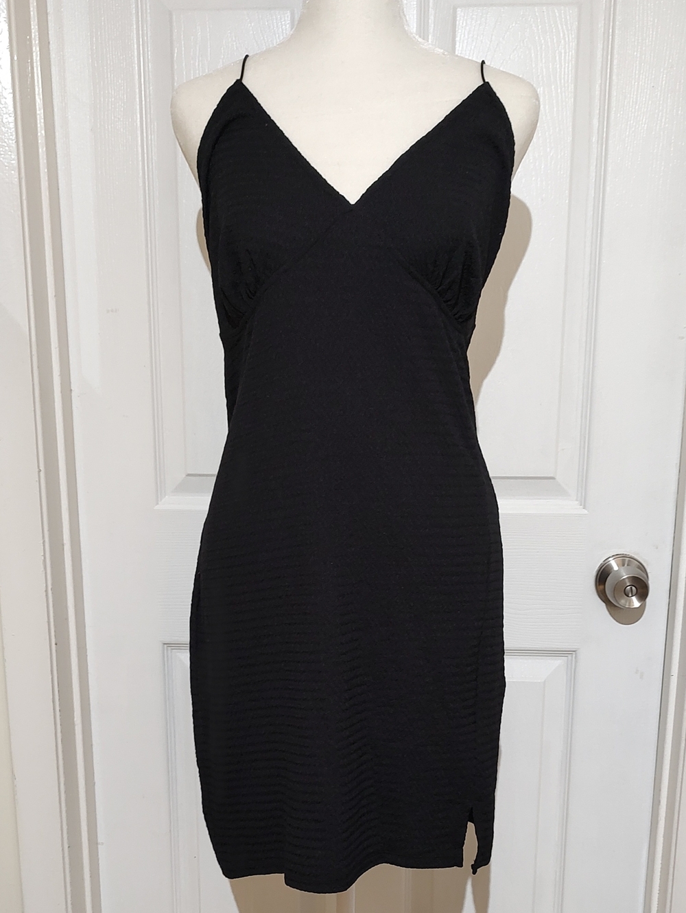 Black V-Neck Spaghetti Strap Dress